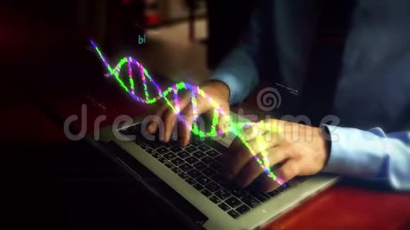 生物技术和DNA螺旋全息图视频的预览图