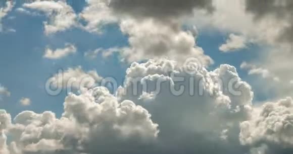 在刮风的天气里灰色蓬松卷曲的卷云在暴风雨前的时间流逝片段视频的预览图