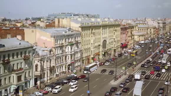 Ligovsky前景人行横道的鸟瞰图莫斯科火车站视频的预览图
