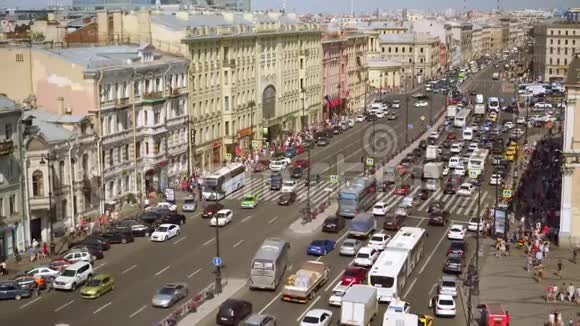 Ligovsky前景人行横道的鸟瞰图莫斯科火车站视频的预览图