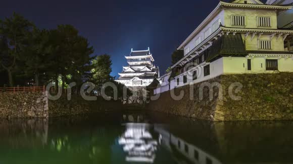 日本北九州Kokura城堡夜间延时录像视频的预览图