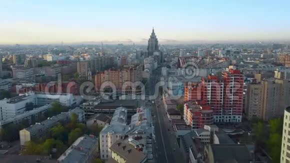 早上莫斯科空中场景俄罗斯视频的预览图