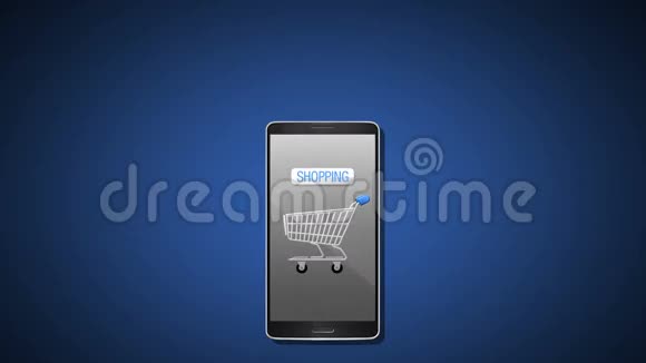 手机购物网上购物线下购物讲解增加购物渠道和支付概念动画使用智能视频的预览图