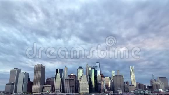 曼哈顿下城纽约天际线视频的预览图