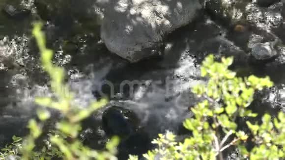 亚利桑那橡树溪峡谷一个近水流过橡树溪的岩石视频的预览图