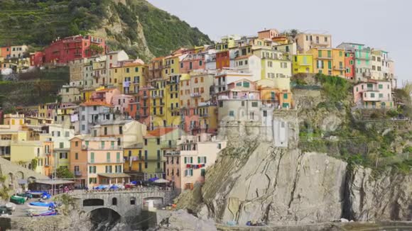 意大利CinqueTerre美丽的日落视频的预览图