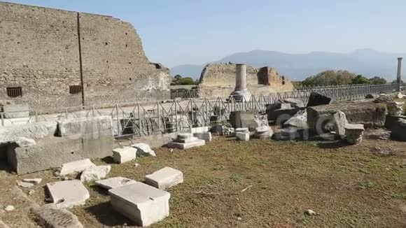 意大利那不勒斯保存着庞贝古城遗迹的遗址视频的预览图