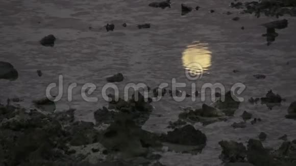 月亮在水中的反射印度洋录像视频的预览图