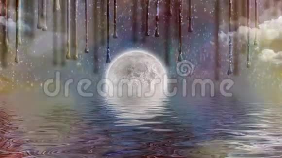 超现实世界中的月亮升起视频的预览图