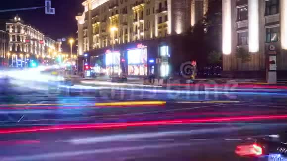 莫斯科夜景到Tverskaya街视频的预览图