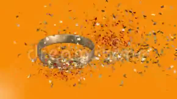 旋转金结婚戒指的动画视频的预览图