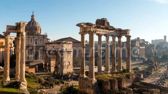 罗马论坛巨大的罗马寺庙挖掘区时间推移视频的预览图