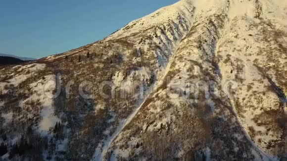 在阿拉斯加一座山的一侧视频的预览图