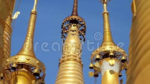 缅甸锡林神殿中的金尖塔视频的预览图
