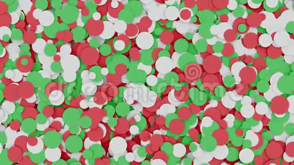 抽象的红色白色和绿色圆圈视频的预览图