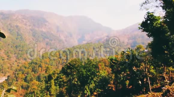 在夏季的日子里向森林和山谷前进尼泊尔户外绿色自然替罪羊山视频的预览图