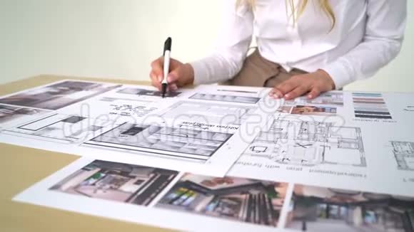 室内设计大学学生做作业完成期末考试住房项目视频的预览图