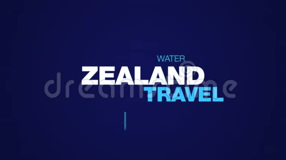 新西兰旅游自然旅游岛景观生活方式度假旅游目的地女性动画词云视频的预览图