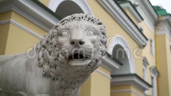 宫殿附近的狮子雕像视频的预览图