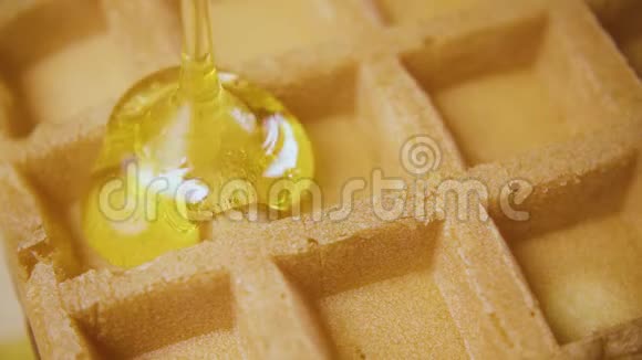 蜂蜜在晶片细胞中缓慢流动视频的预览图