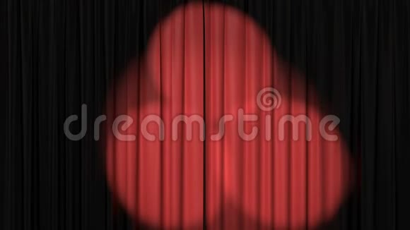美丽的红色窗帘与聚光灯无缝装载机三维动画4K视频的预览图
