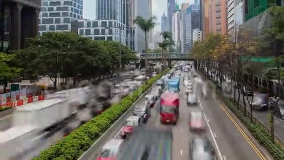 香港繁忙的交通城市时间流逝中国放大视频的预览图