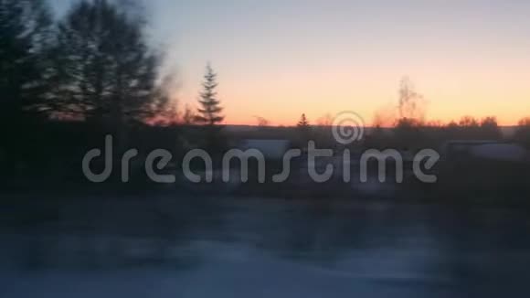 冬季驾驶从侧窗在森林道路上行驶不同的选择视频的预览图