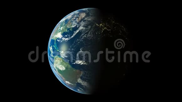 三维动画地球旋转循环动画背景现实星球视频的预览图