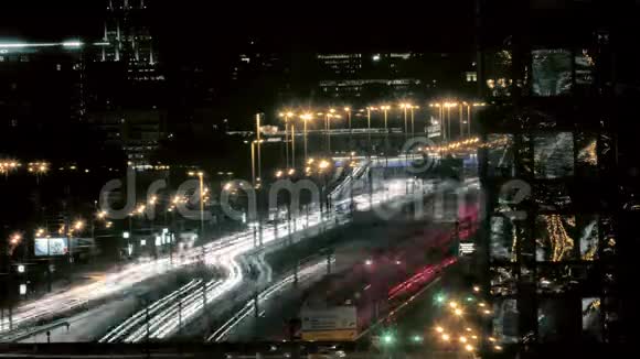 晚上莫斯科交通繁忙时间流逝视频的预览图