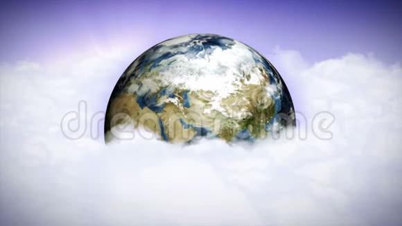 地球云和天空背景清洁自然概念动画渲染循环视频的预览图