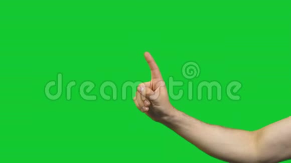绿色背景上的男性禁忌手势视频的预览图