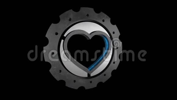 心脏的齿轮带有ALPHA透明通道的PNG格式的残忍爱情动画视频的预览图