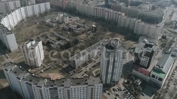 空中白俄罗斯明斯克市的无人机拍摄景观视频的预览图