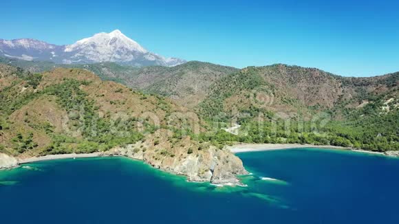 土耳其地中海山脉空中摄影视频的预览图