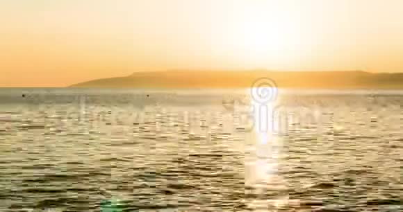 地中海克罗地亚海上日落4k视频的预览图