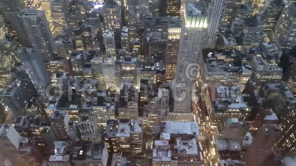 纽约曼哈顿天际线鸟瞰图视频的预览图