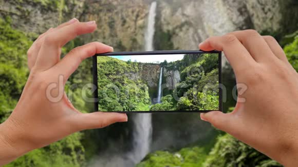 北苏门答腊西皮索皮索瀑布摄影摄像视频的预览图