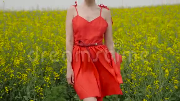 穿着红裙子跳舞的性感少女视频的预览图