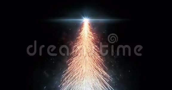 动画橙色圣诞枞树星孤立无缝环在4k分辨率视频的预览图