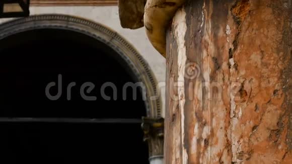 维罗纳市中世纪建筑的墙一个爱情和浪漫的城市视频的预览图