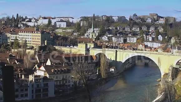 伯尔尼老城全景瑞士旅游景点教科文组织遗产视频的预览图