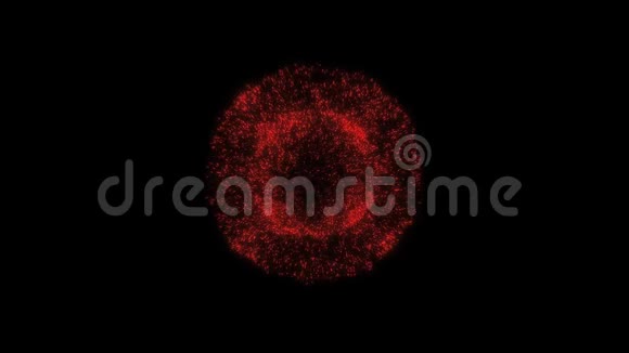 黑色背景下的红色烟花爆炸庆祝理念视频的预览图