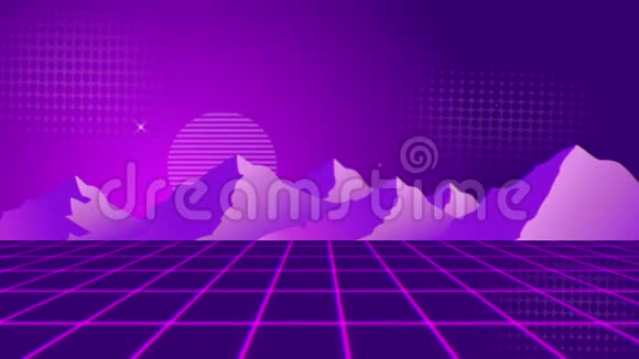 紫色山脉的动画视频的预览图