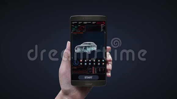 触摸汽车管理电池充电应用在移动智能手机屏幕充电汽车电池锂离子电池视频的预览图