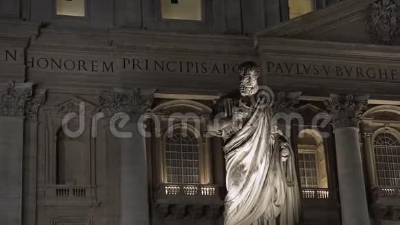 古意大利教堂圣彼得大教堂和梵蒂冈的大理石纪念碑视频的预览图