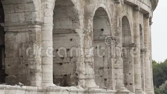 罗马美丽的古代圆形剧场体育馆全景令人惊叹的地标视频的预览图
