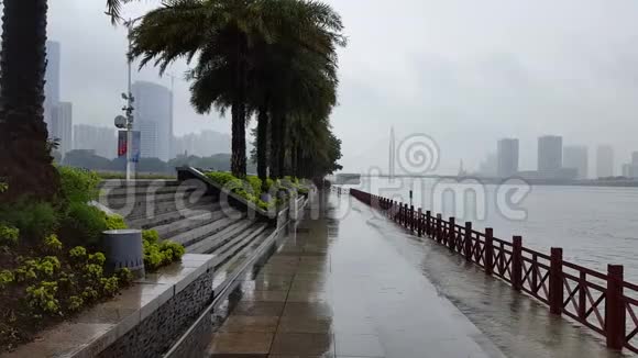 珠江水淹码头全景视频的预览图
