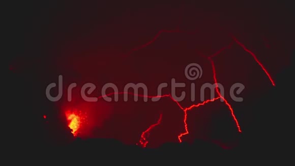 熔岩火山热流动热红色视频的预览图
