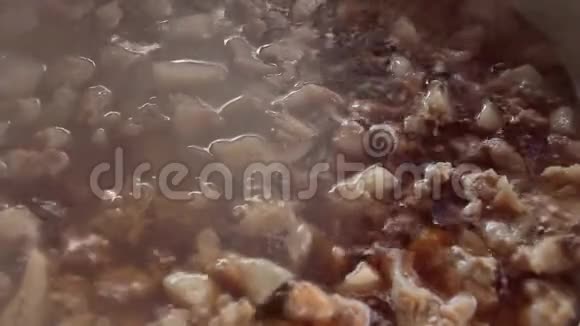 把肉片放在一锅沸水里煮视频的预览图