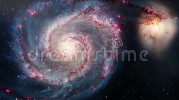 旋转螺旋星系深空探索太空中的星场和星云视频的预览图